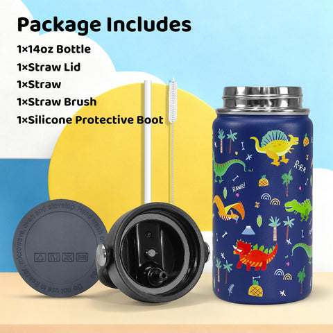 XccMe botella infantil tema espacial y pajita, perfecto para viajes
