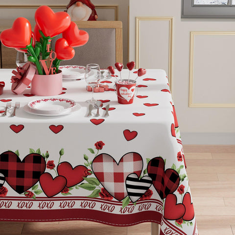 XCHI mantel diseno-cuadros-rojos: aporta elegancia a reuniones y comidas.