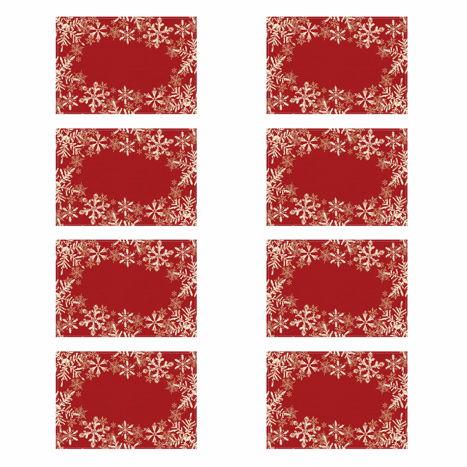 XCHI mantel individual con diseño navideño de copos de nieve para cenas festivas