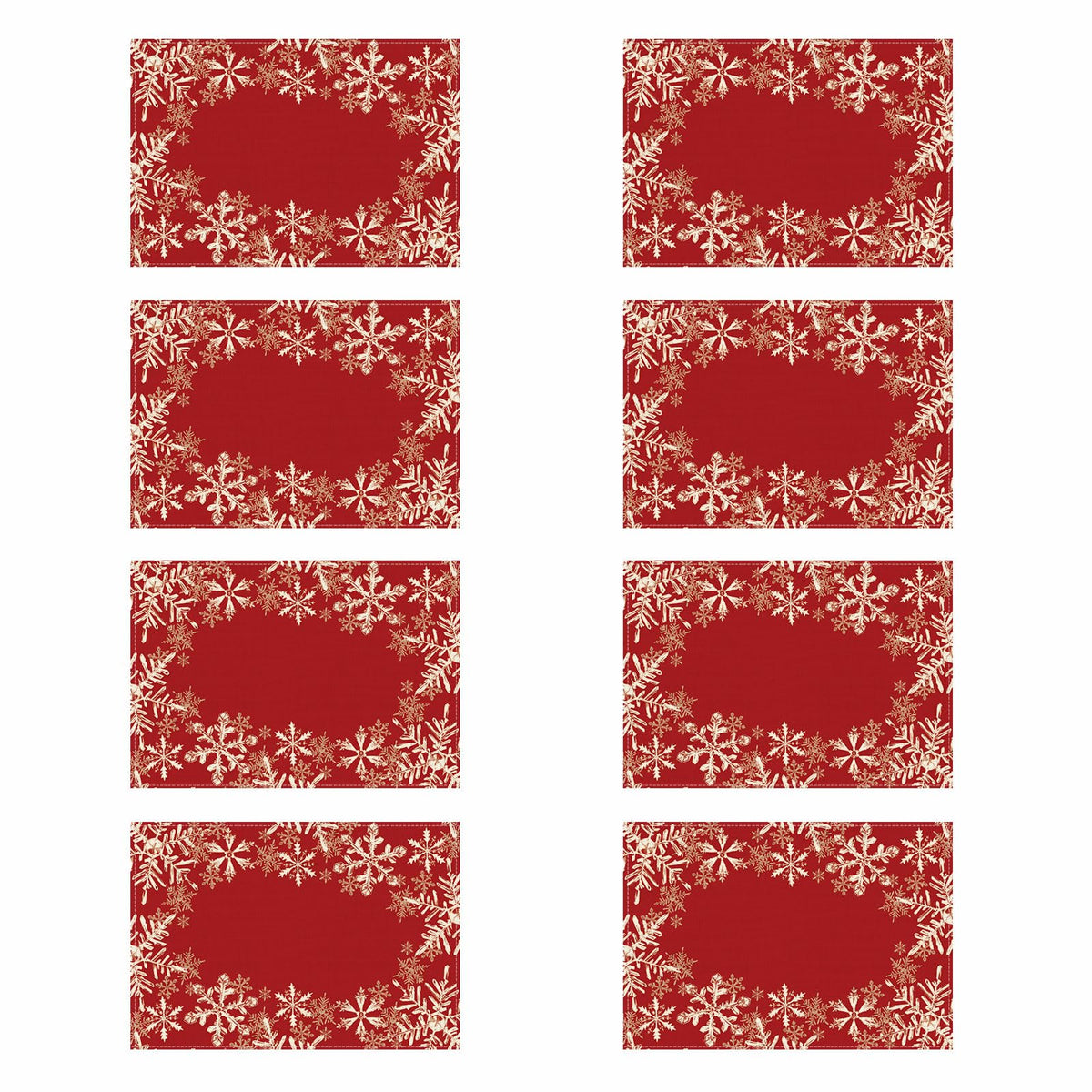 XCHI mantel individual con diseño navideño de copos de nieve para cenas festivas