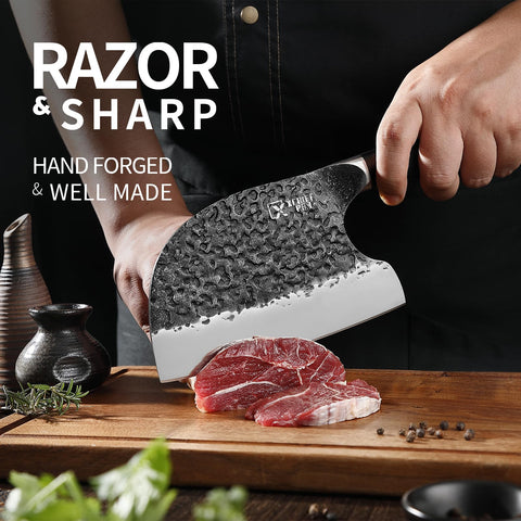 XCHIEF PRO conjunto cuchillo Nakiri 7 pulgadas ideal para verduras.