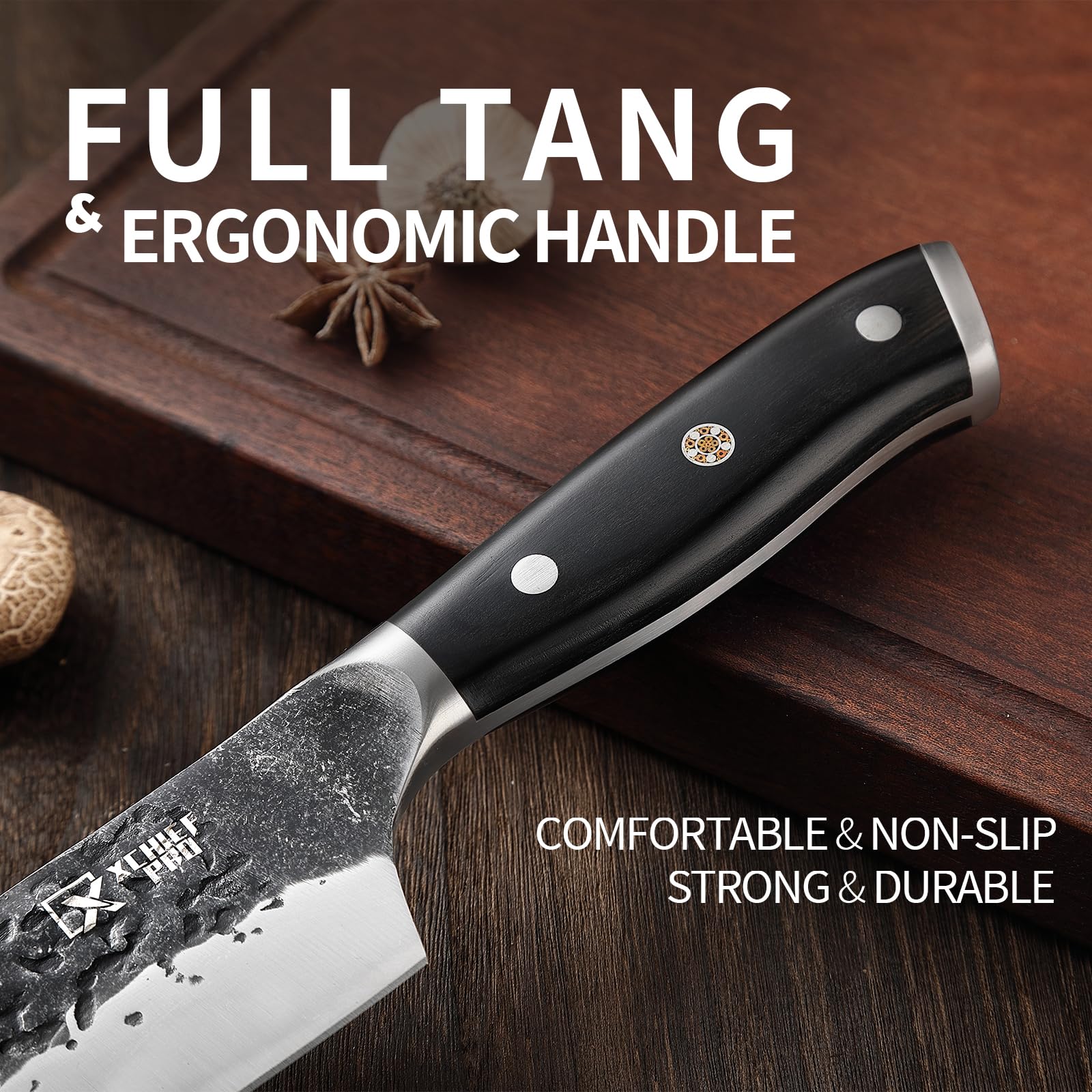 XCHIEF PRO cuchillo serbio 6.7 pulgadas para cortes detallados.