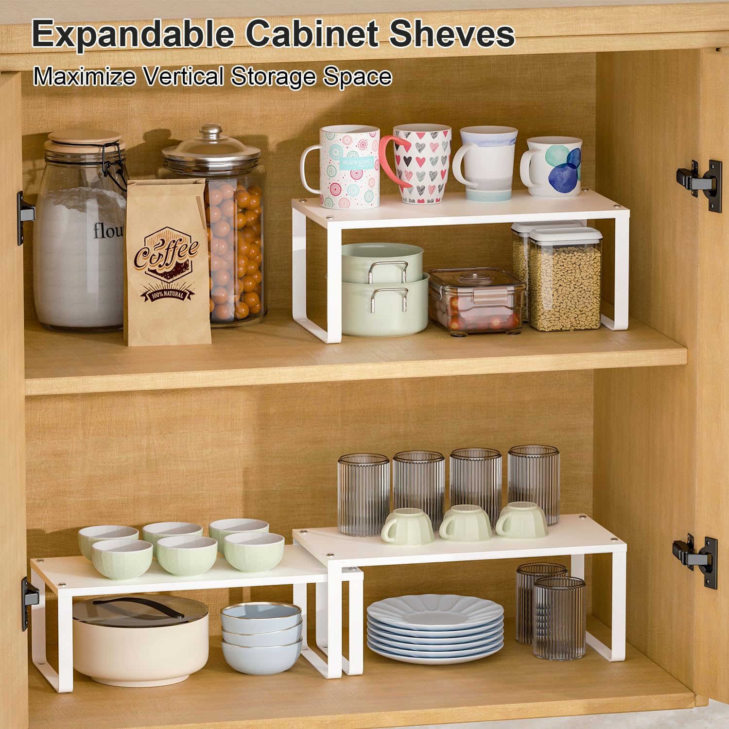 Diseño ajustable de X-cosrack para adaptar estantes en la cocina.