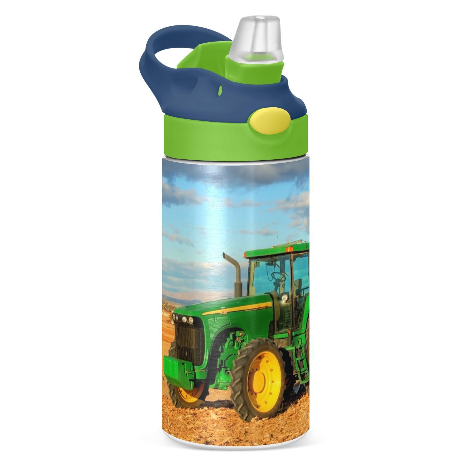 XDMXY Tractor, vista frontal, botella robusta para mantener bebidas a temperatura estable en la escuela.