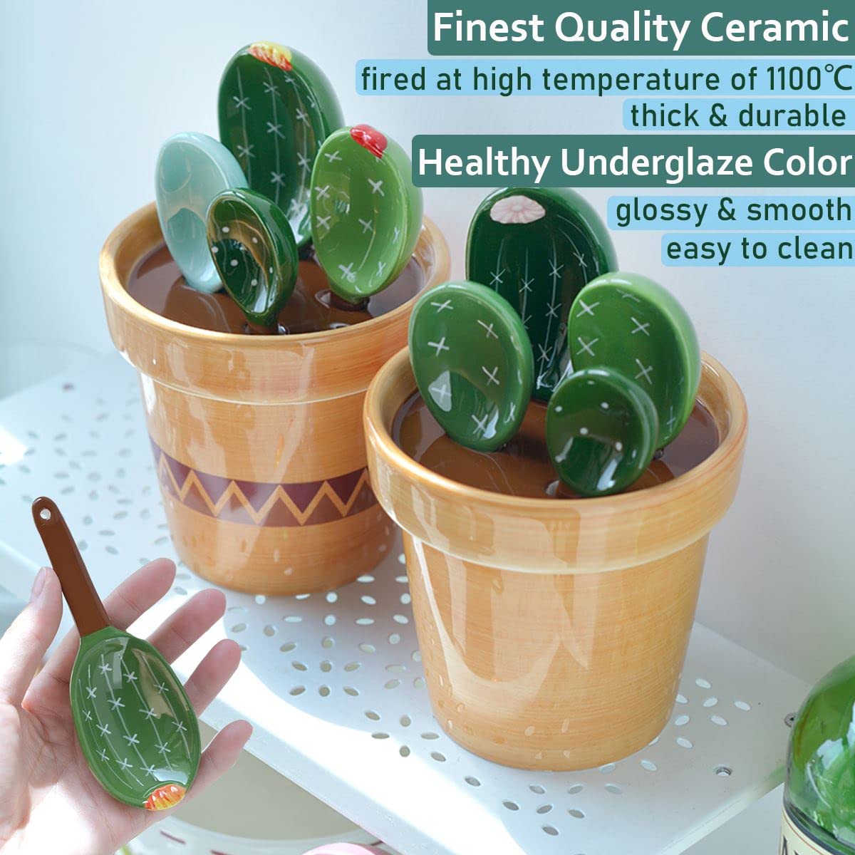 XDONEF Cactus: cucharada para líquidos y ingredientes secos.