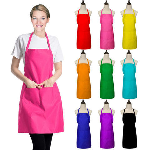 XEEYAYA delantales bib multicolor con 9 piezas para cocinar y proteger la ropa.