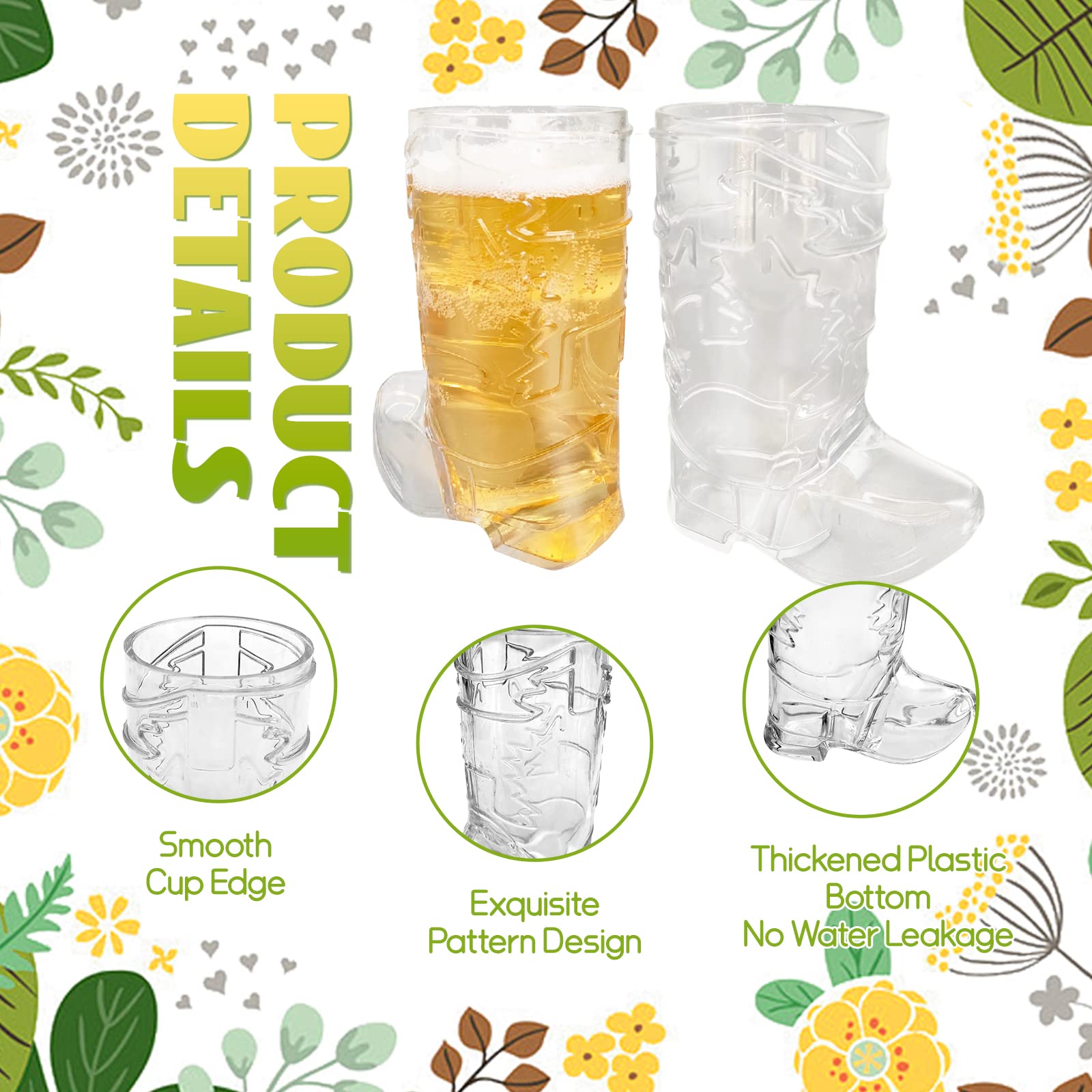 Vasos chupito botas vaquero mini Xeehwb, ligeros y duraderos para reutilizar.