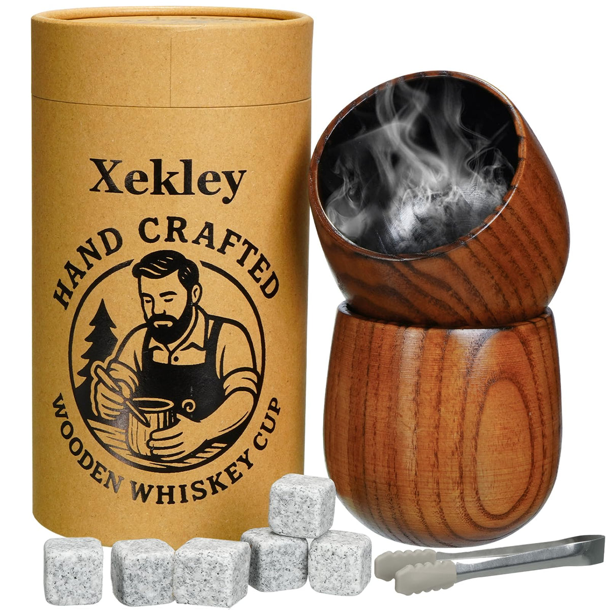 Vaso Xekley whisky con interior carbonizado realza aromas.
