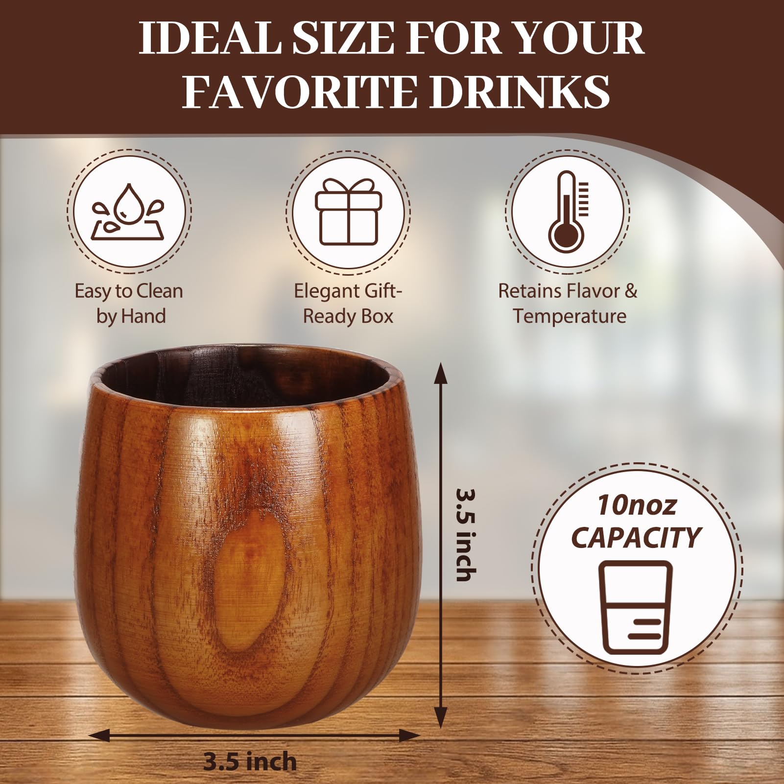 Conjunto de dos copas Xekley de madera para whisky, diseño artesanal.
