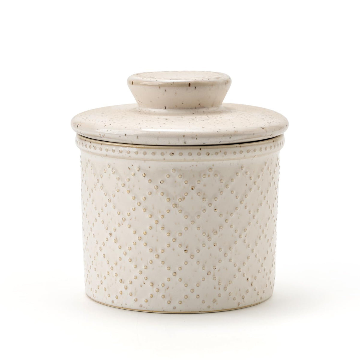 XELA mantequera ceramica con acabado diamante, lista para untar