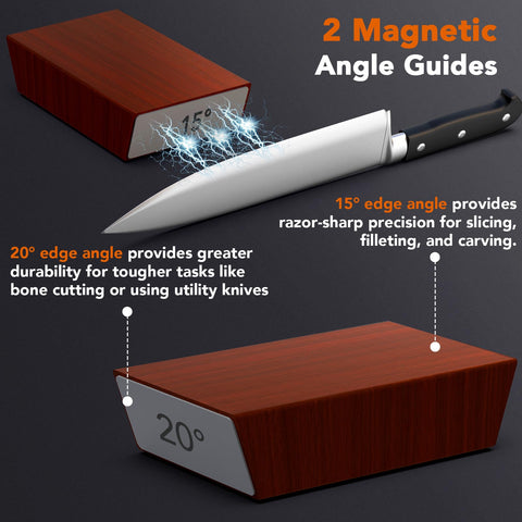 Mango ergonómico de madera Sapele para un agarre cómodo.