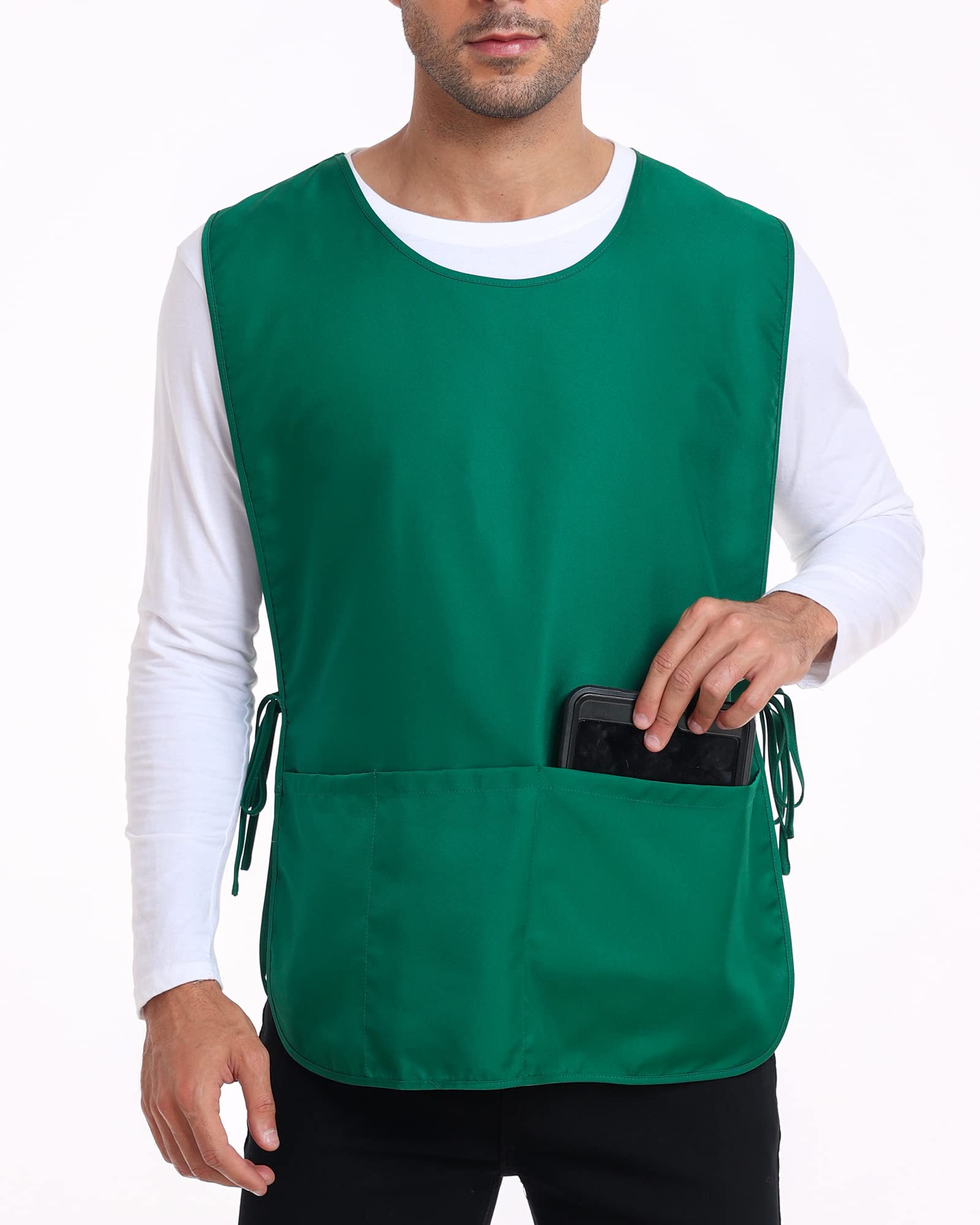 Xeoxarel delantal verde caza, perfecto para talleres y trabajos manuales.