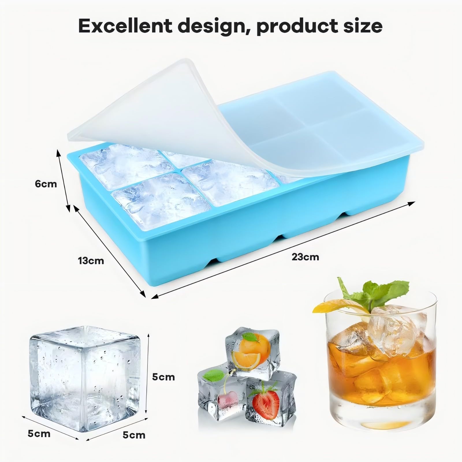 Xfbaozxy desmolde silicona fácil para cubos perfectos.
