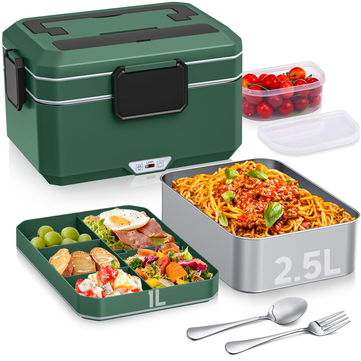 Xflyee caja-almuerzo eléctrica con capacidad 3,5 L para comer caliente en casa.