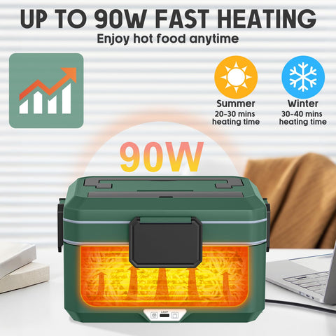 Xflyee caja-almuerzo eléctrica uso en coche y oficina para mantener comidas calientes.