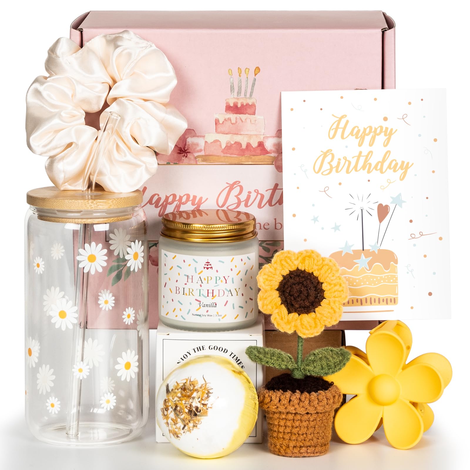 Vaso de cristal 16 oz de XGFYYMM para brindar en cumpleaños
