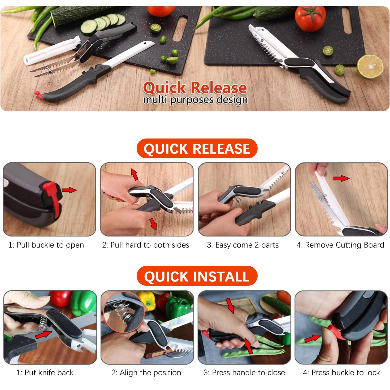 XGIZMOO tijeras que se separan para convertirse en cuchillo, ideal para cortar.