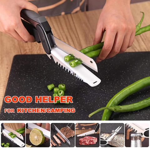 XGIZMOO tijeras para corte de melones y vegetales con filo limpio.