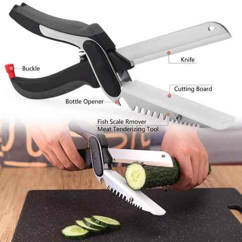 XGIZMOO tijeras de cocina multiusos para cortar frutas y verduras con precisión.