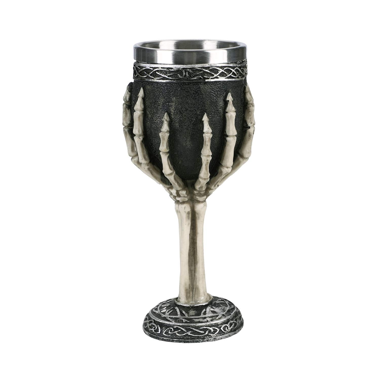 Copa XGOPTS con cráneos alrededor del borde, detalle dramático para eventos.