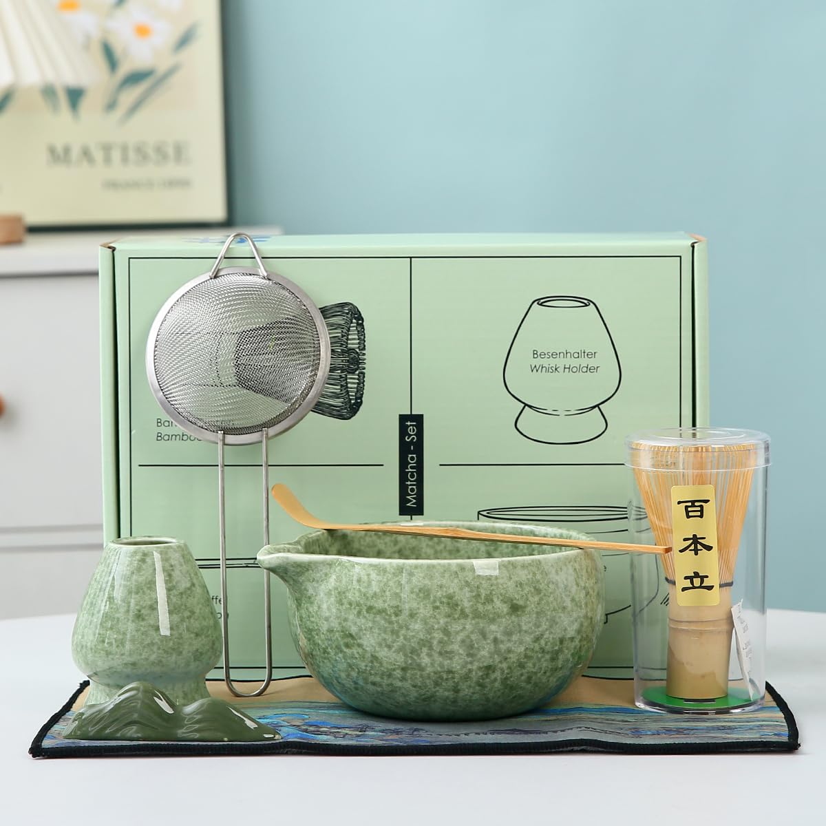 XhiGeUFG Set Matcha batidor de bambú para una mezcla suave