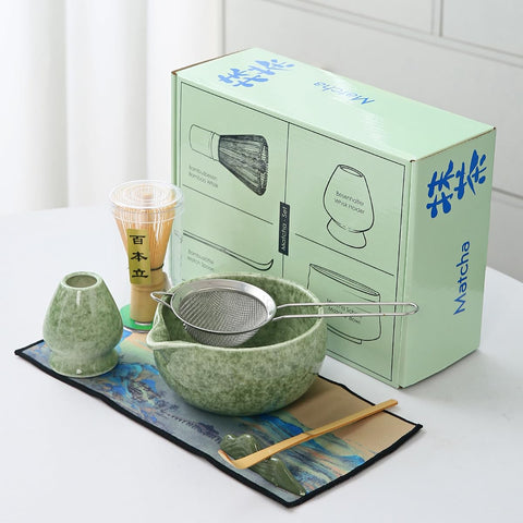 XhiGeUFG Set Matcha cucharas cerámicas para servir