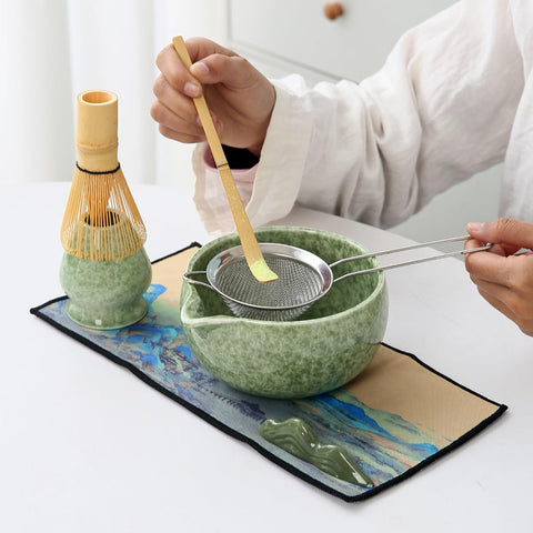 XhiGeUFG Set Matcha tazón cerámico con pico para verter