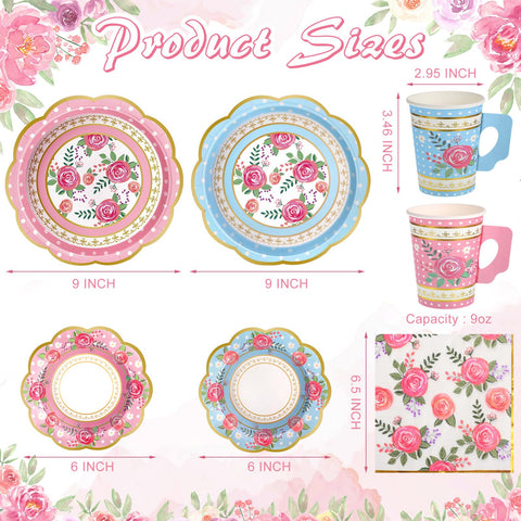 Xiangqu taza 9 onzas con manija, diseño floral para servir bebidas.