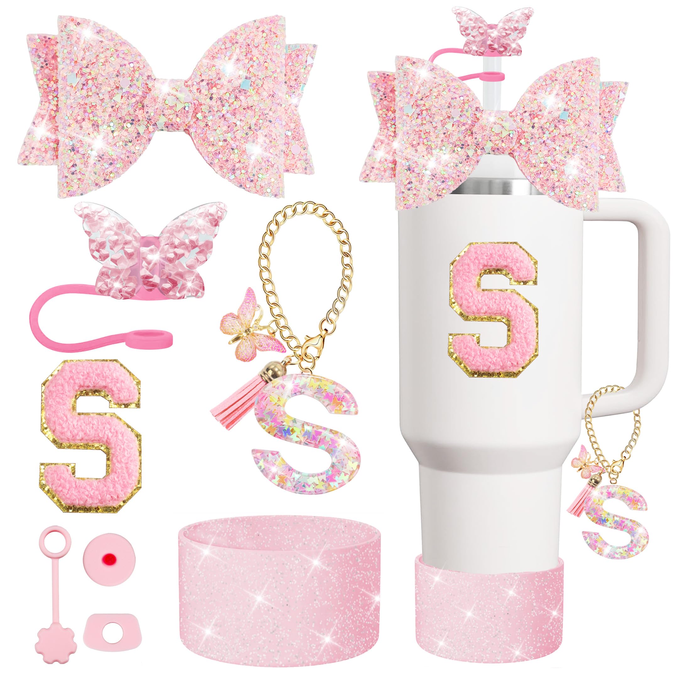 XIANGYUAN tapa pajilla mariposa rosa para Stanley, ideal para fiestas y uso diario.
