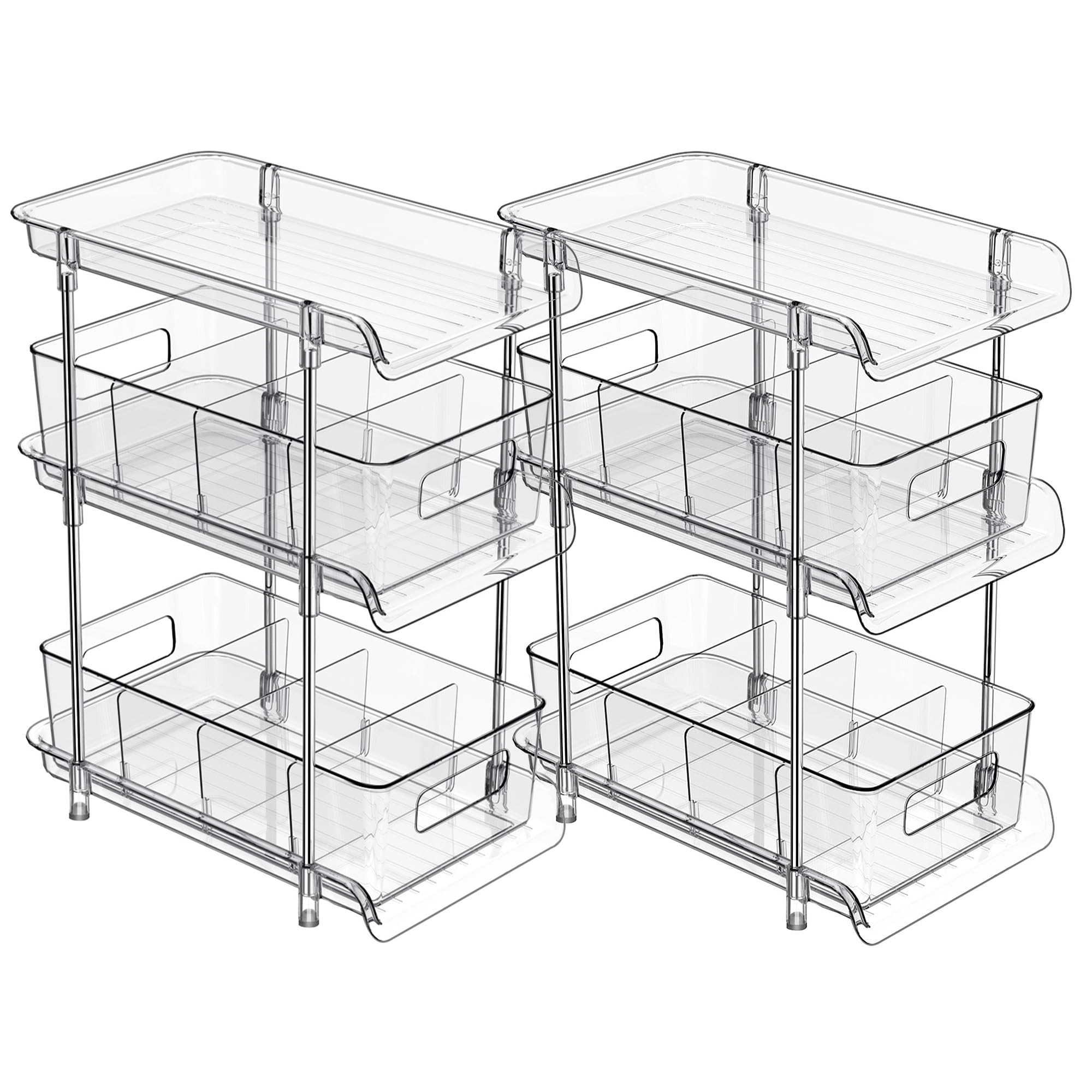 Organizador XIANKE para baño con 3 estantes transparentes para ordenar fácilmente