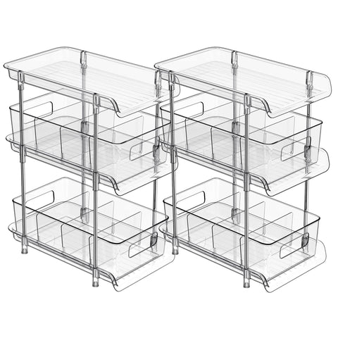 Organizador XIANKE para baño con 3 estantes transparentes para ordenar fácilmente