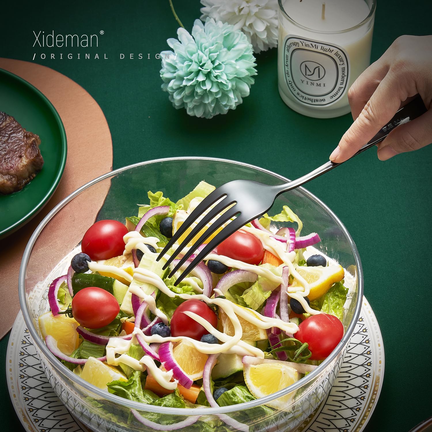 Xideman tenedor para servir, mango ergonómico para repartir con confianza
