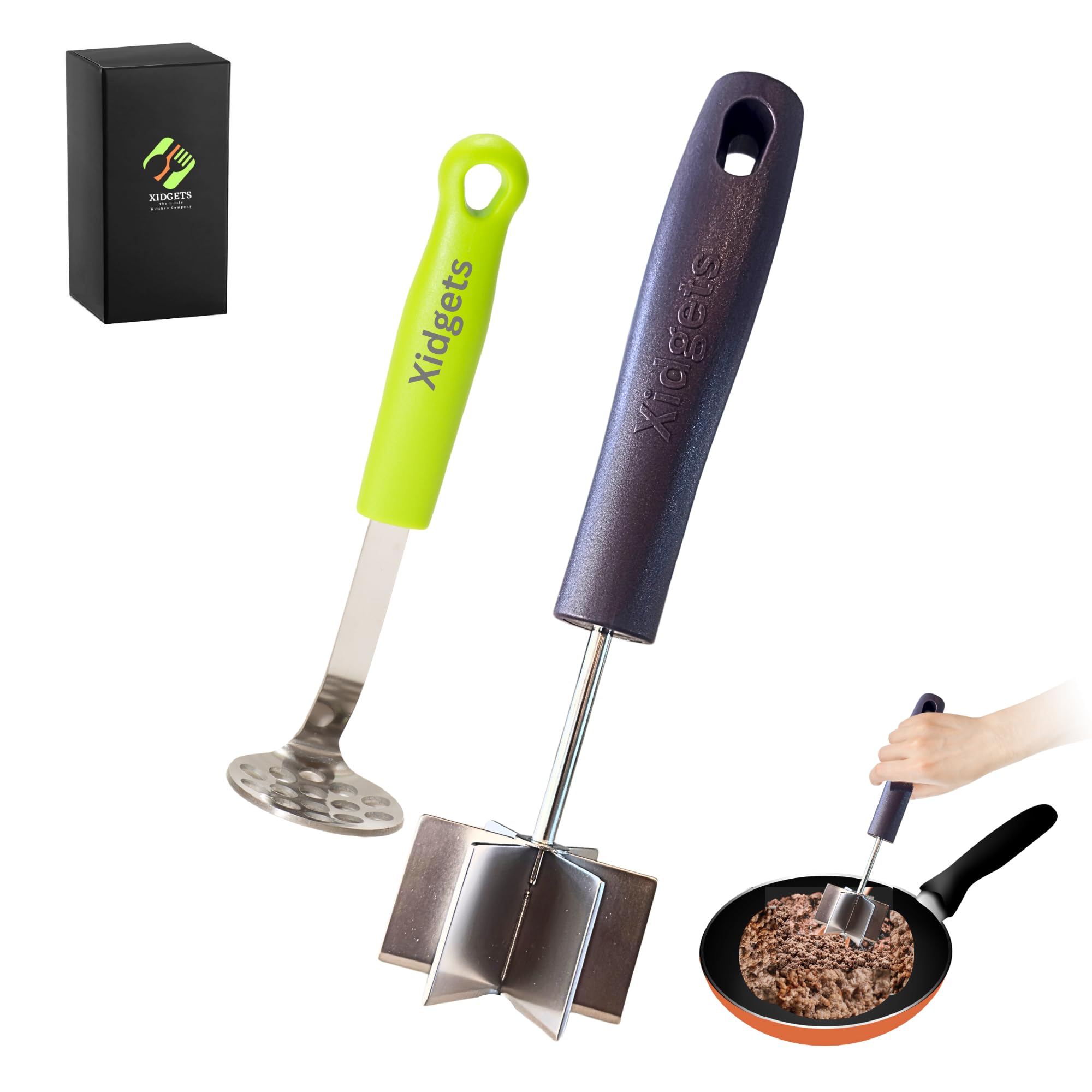 Xidgets cortador de carne de acero inoxidable grande para desmenuzar carne con precisión.