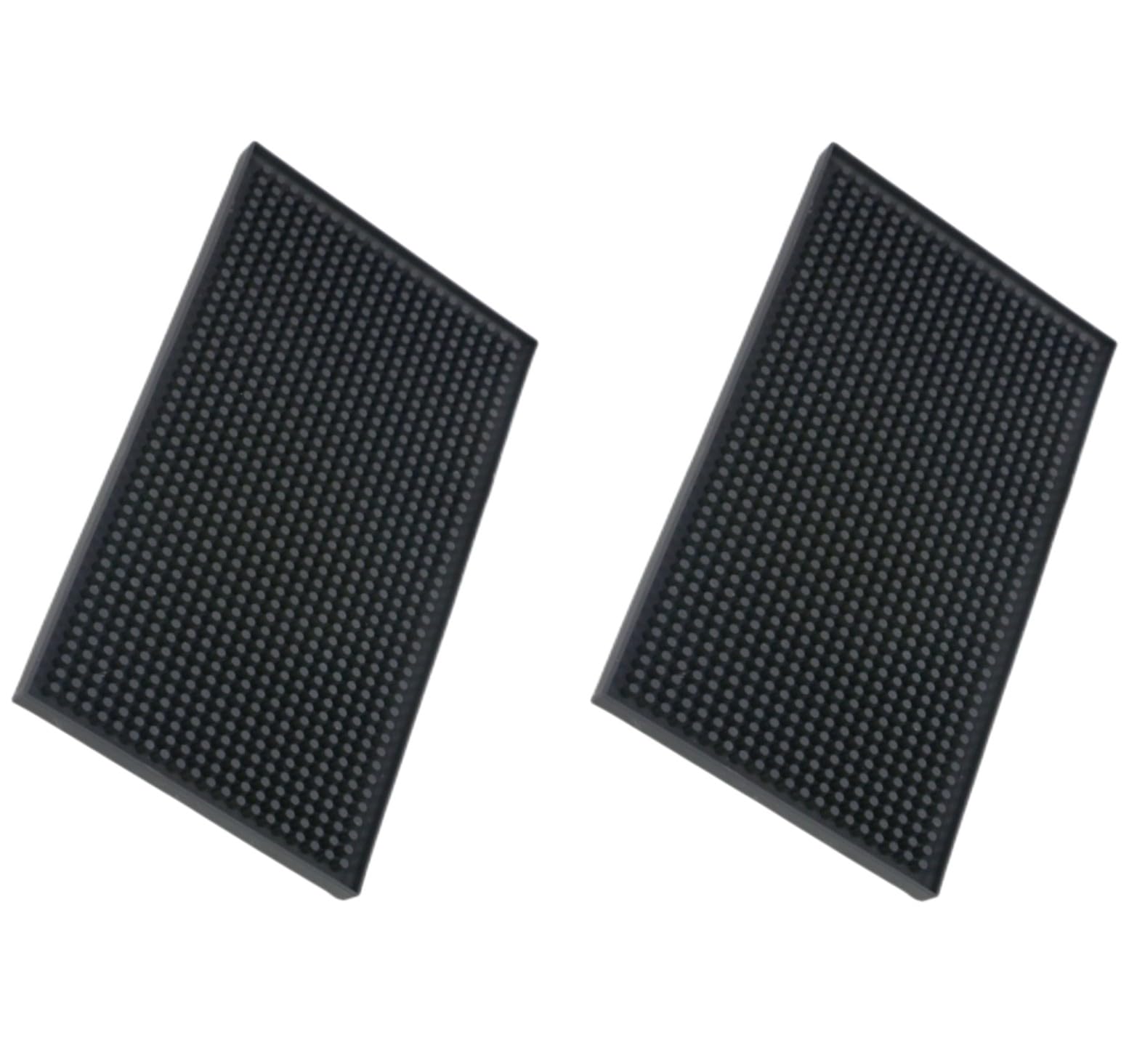 XieNie Bar Mat 6x12 negro, frente, evita derrames en vasos.