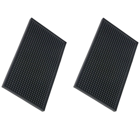 XieNie Bar Mat 6x12 negro, frente, evita derrames en vasos.
