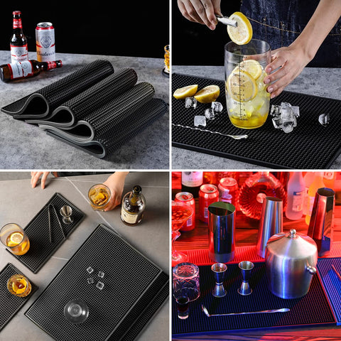 XieNie Bar Mat 6x12 negro, duradero, resistente al agua.