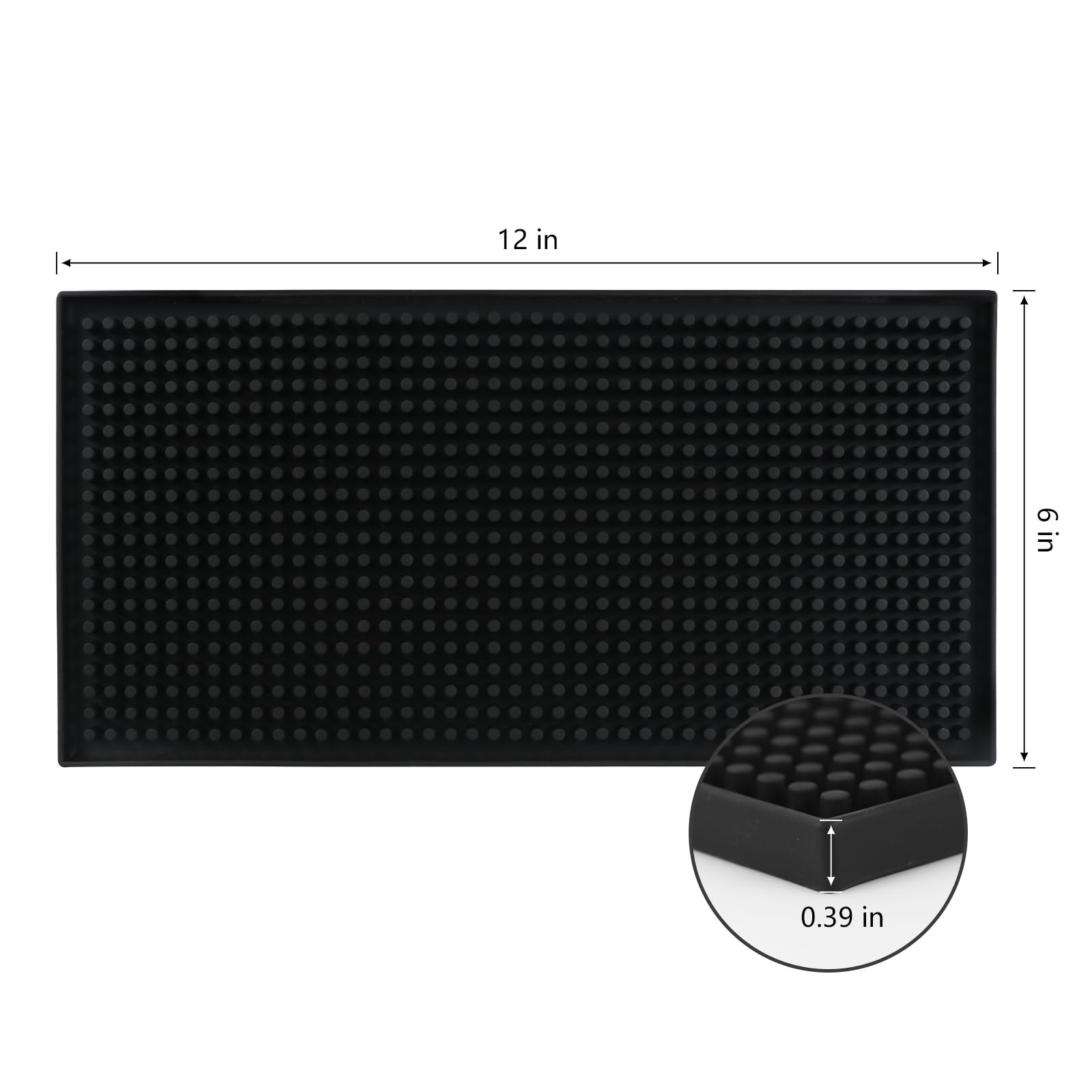 XieNie Bar Mat 6x12 negro, paquete de dos listo para usar.