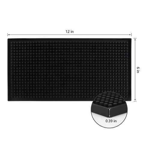 XieNie Bar Mat 6x12 negro, paquete de dos listo para usar.