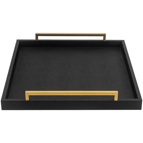 Bandeja XIGEXIGE cuadrada con piel shagreen, añade estilo al salón