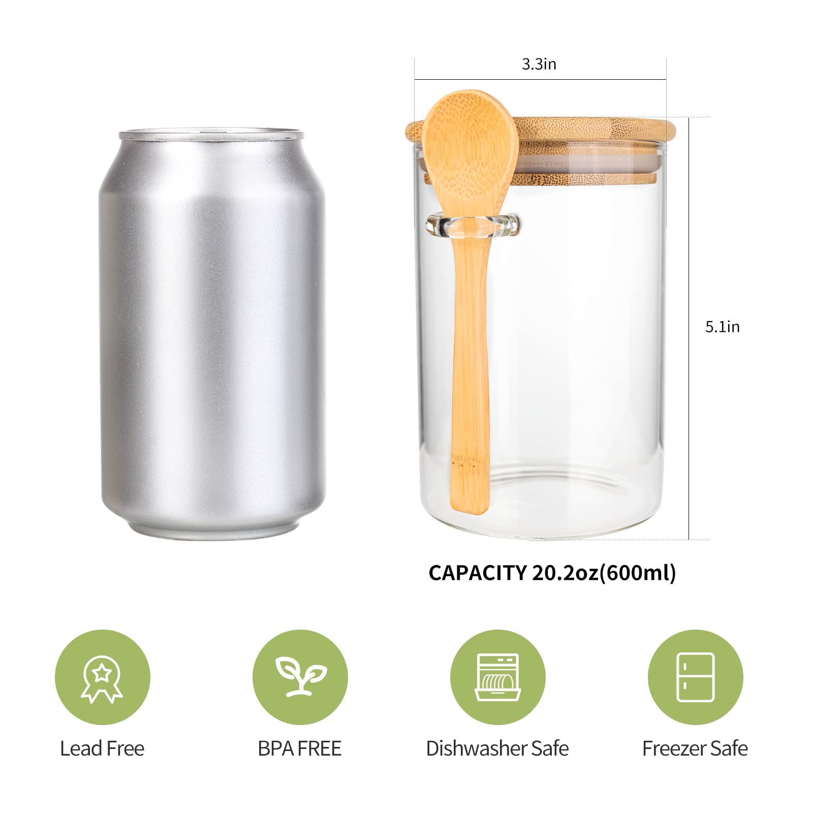 Xigugo cuchara de bambu para tarros de vidrio facilita medir sin ensuciar