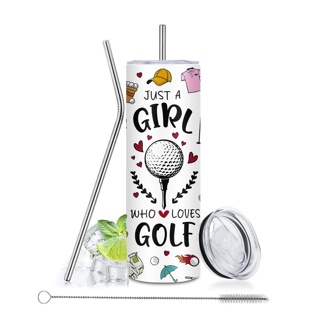 xiiai vaso termico 20oz con diseño para mujeres golfistas, ideal para bebidas calientes.