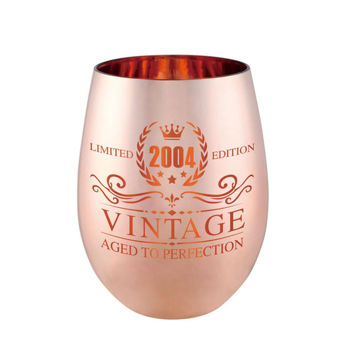 Copa de vino sin tallo xilaxila, acabado vintage 2004 para brindar con estilo.