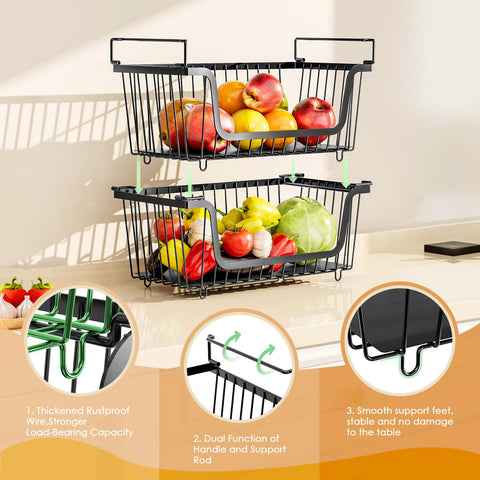 XILIDIA cestas apilables diseño compacto para ahorro de espacio.