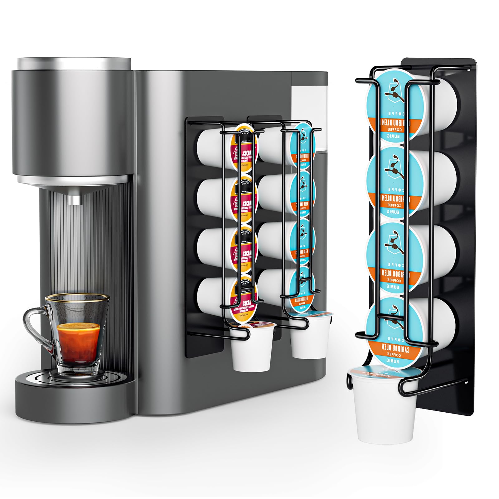 XILIMEN: soporte K-Cup de dos unidades montado lateral para ahorro de espacio