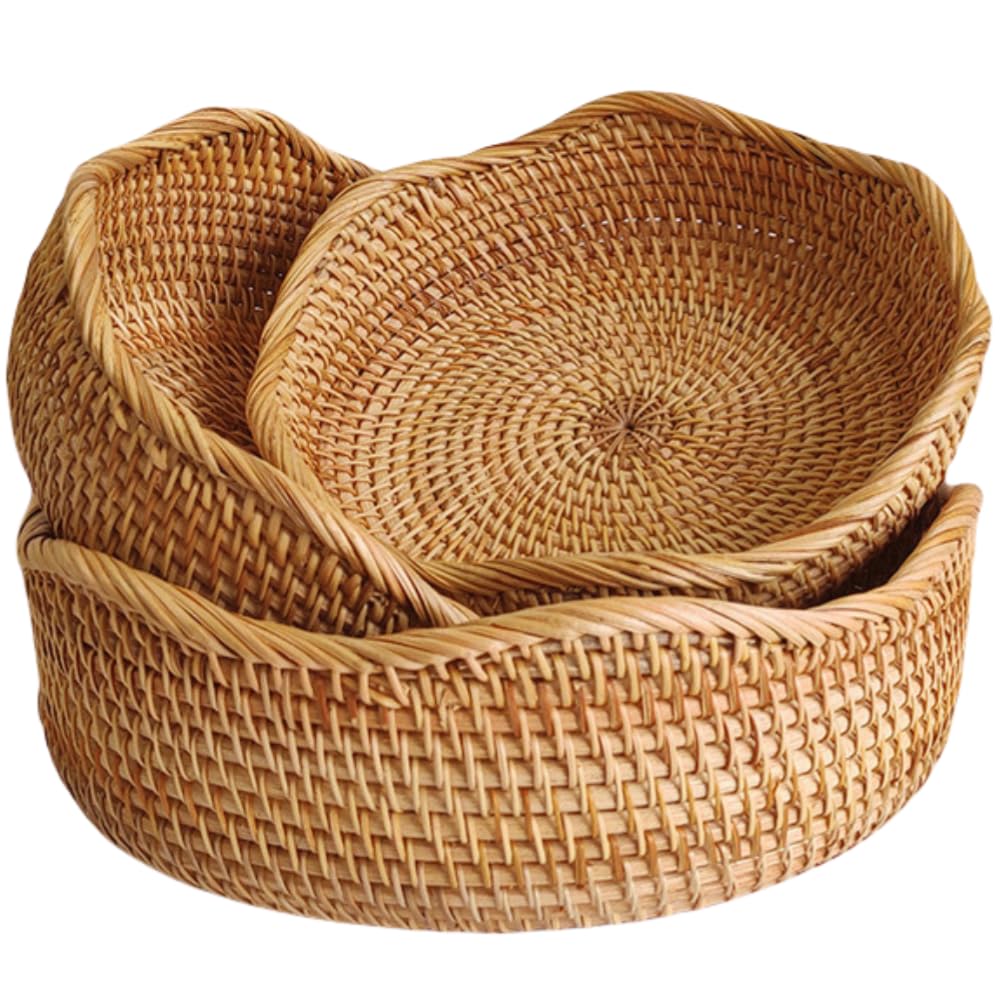Cesta XIMISISE de ratán con diseño en ola para ordenar la encimera.