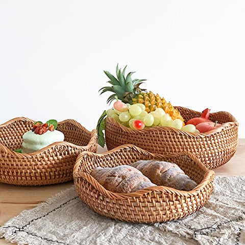 Cesta XIMISISE de ratán para pan y bollos al alcance.
