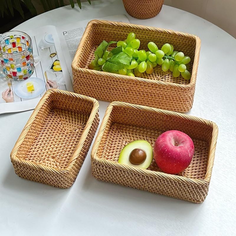 XIMISISE cestas de rattan para cocina, baño o sala, almacenamiento versátil.