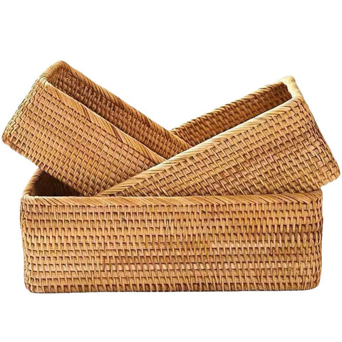 XIMISISE cestas de rattan grandes para frutas, ideal para ordenar la cocina.