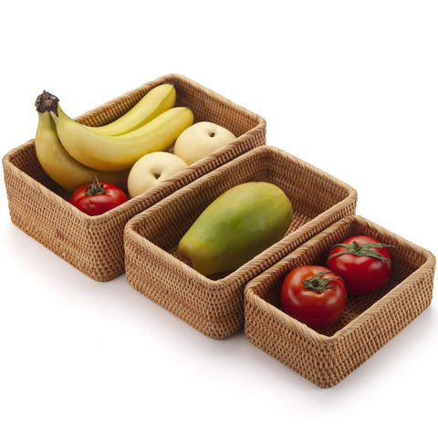 XIMISISE cestas de rattan para snacks, dulces y regalos pequeños.