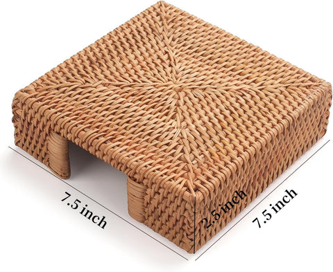 XIMISISE portanapkins ratán textura natural para decoración de mesa.